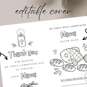 First Communion Printable Coloring Pages for Kids | Editable Cover ...