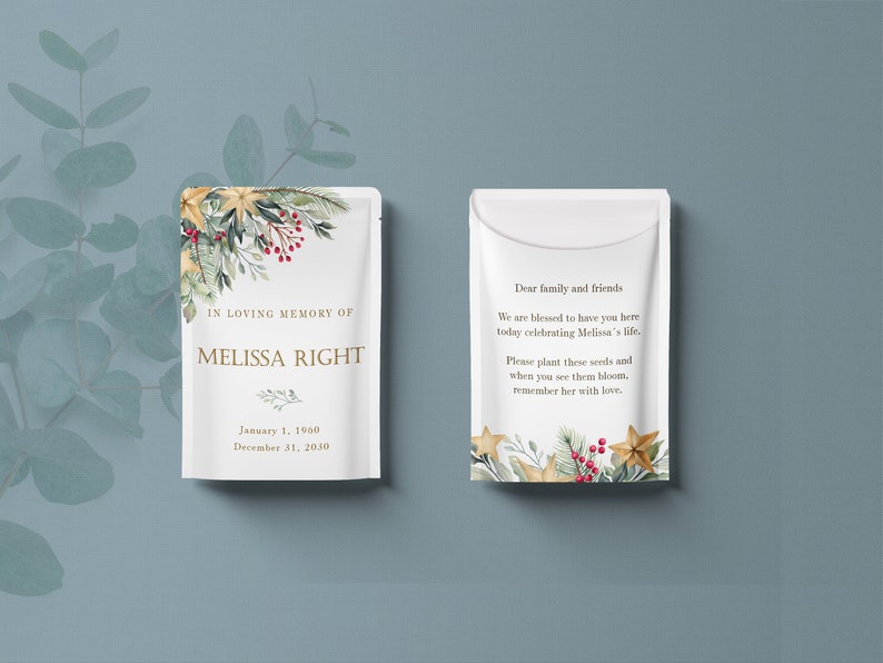 Christmas Seed Packet for Funeral Memorial Seed Packets - Etsy