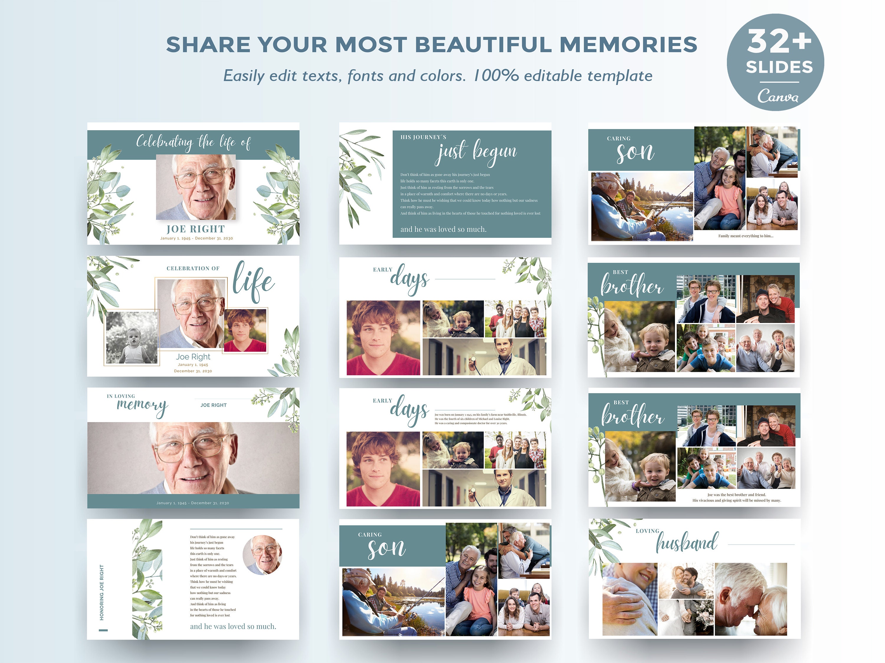 Celebration of Life Slideshow Template for Man With Music Etsy Celebration of Life Slideshow Template for Man With Music Etsy