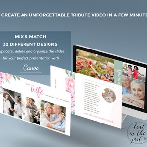 Funeral Slideshow Template With Music, Femenine Memorial Video Template