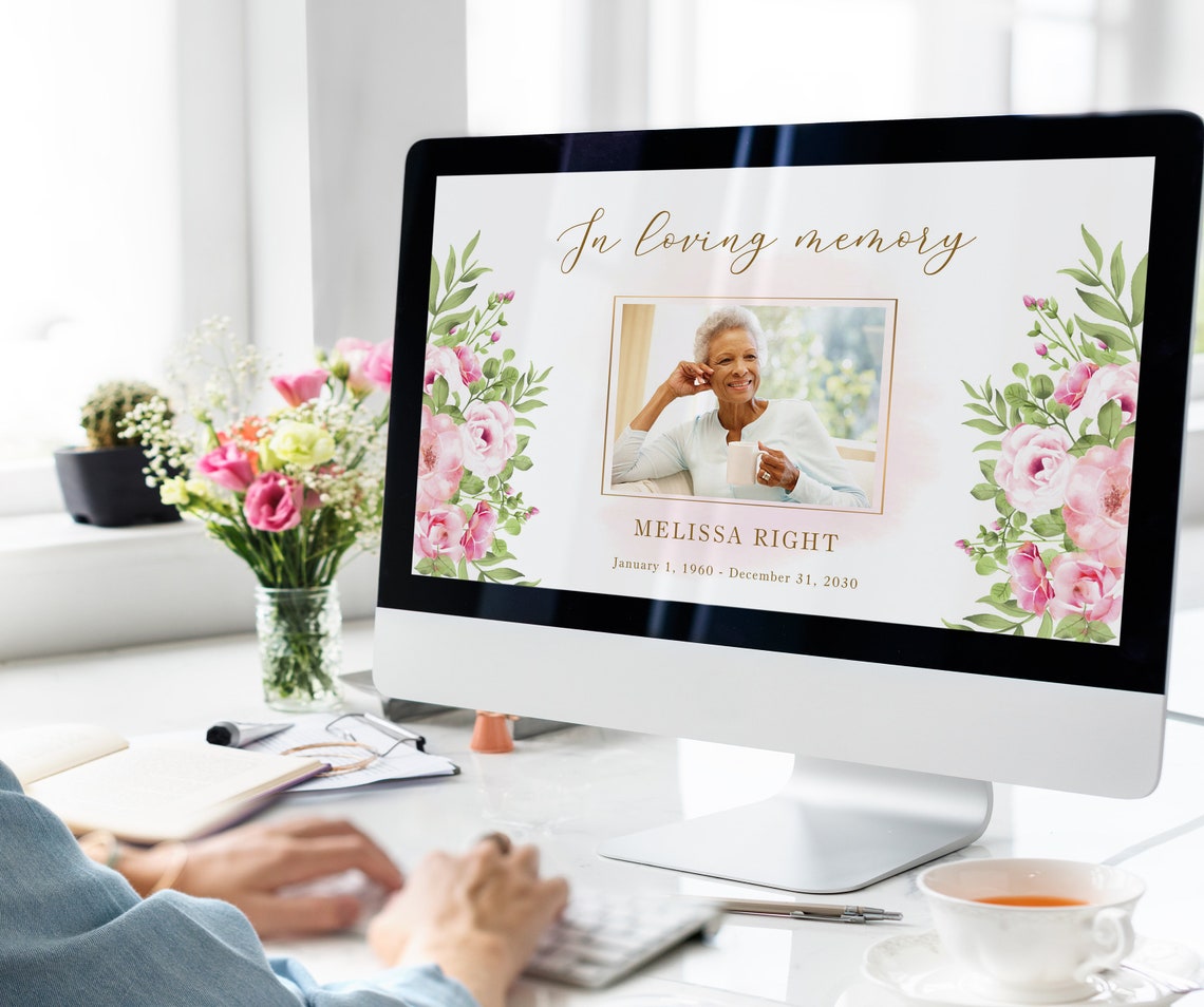 Zoom Funeral Background Template for Virtual Memorial Etsy Australia