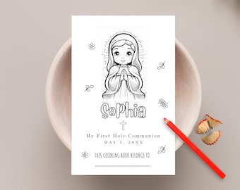 First Communion Printable Coloring Pages for Kids | Editable Cover ...