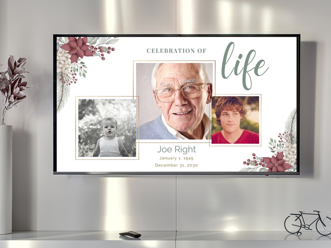 Editable Funeral Slideshow Template for Christmas, Memorial Video, Life