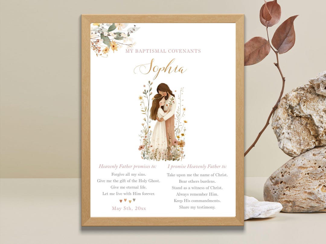 Editable Latter-day Saint Baptism Covenants Poster for Girl, Jesus ...