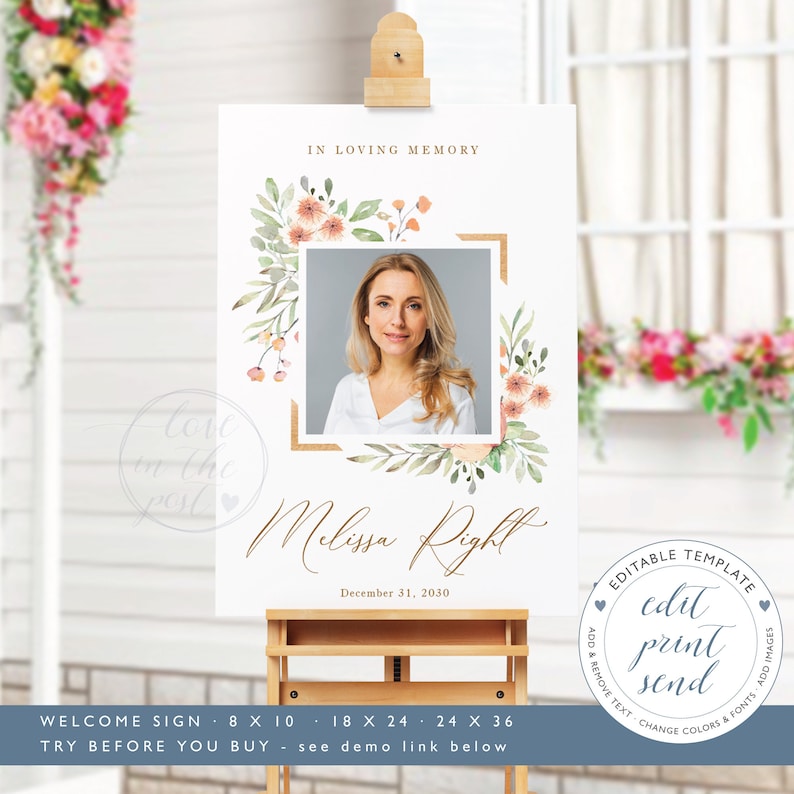 Cartel funeral editable plantilla de cartel para funeral Etsy España