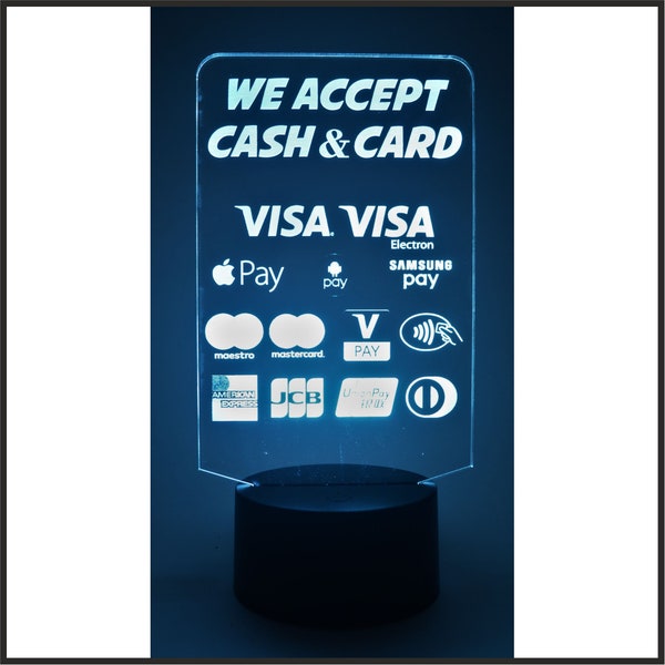 Händlerschild - Wir akzeptieren Bargeld und Karte