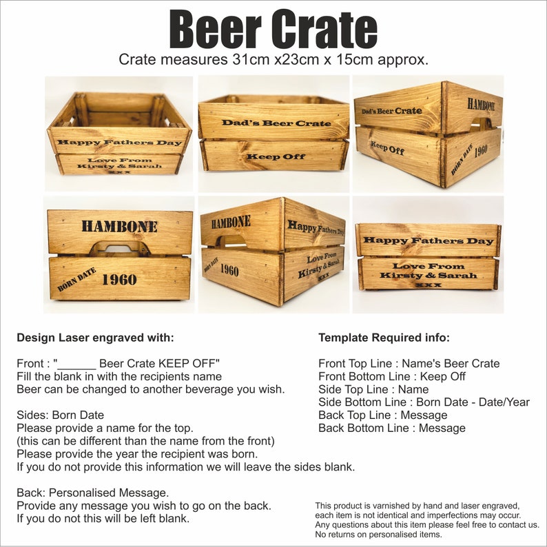 Personalised Wooden Beer Crate image 2