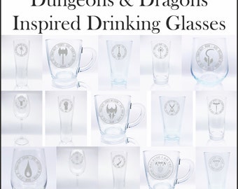 Dungeons and Dragons inspired glassware
