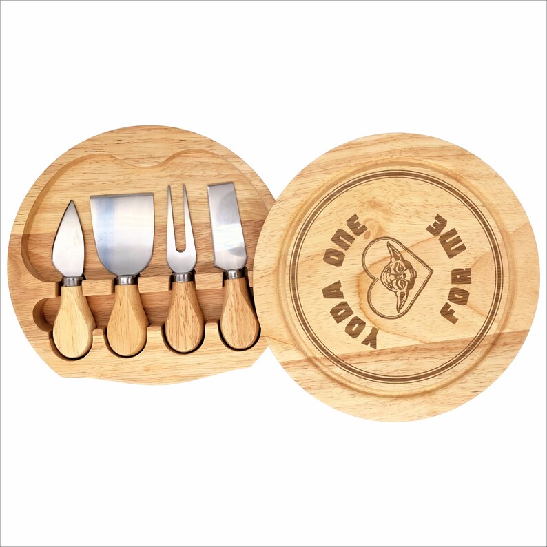 Yoda Star Wars Cheese Board With Knives Set Anniversary One Etsy