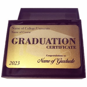 Placa acrílica con certificado de felicitación de graduación personalizado