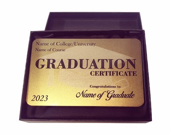 Personalised Graduation Congratulations certificate acrylic plaque