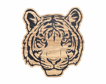 Tiger Head Wood Laminate Coaster
