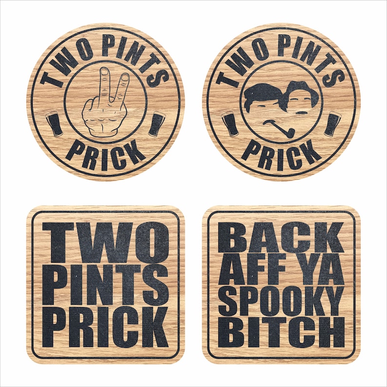 Still Game Inspired Coasters Two Pints Prick Spooky Bitch Etsy UK