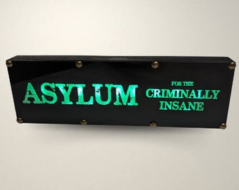 LED Light Box - Asylum for the criminally insane USB Powered