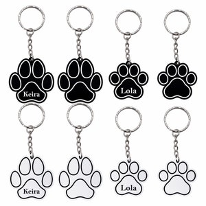 Pet Personalised Dog and Cat Paw Shape Keyring
