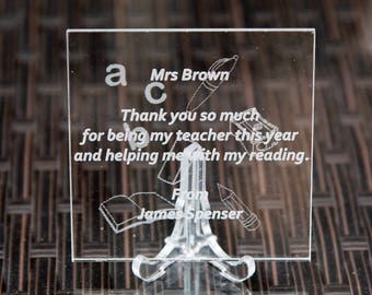 Teacher thank you plaque