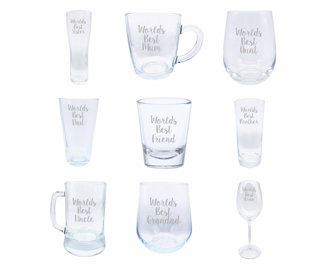 Personalised Worlds Best Glassware Etsy