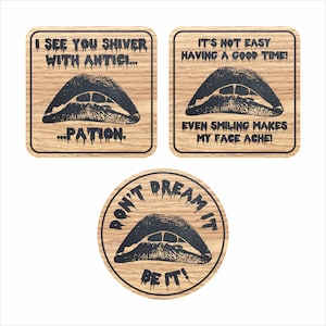 Rocky Horror Inspired Wooden Coasters