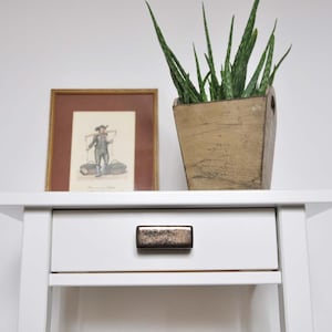 Handmade Ceramic Knob: Old Gold Rectangular Dresser Drawer Pull