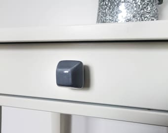 Dark Grey Diamond Ceramic Knob: Handmade Cabinet Hardware