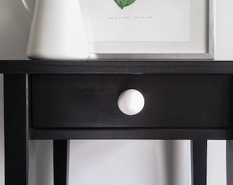 Pomello in ceramica bianca fatto a mano: maniglia per cassetto della cassettiera opaca da 3,5 cm