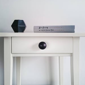 Handmade Ceramic Knob, Black Matt Round 3.5 cm, Dresser Drawer Pulls, Kitchen and Bathroom Cabinet Remodel Hardware, New Home Gift