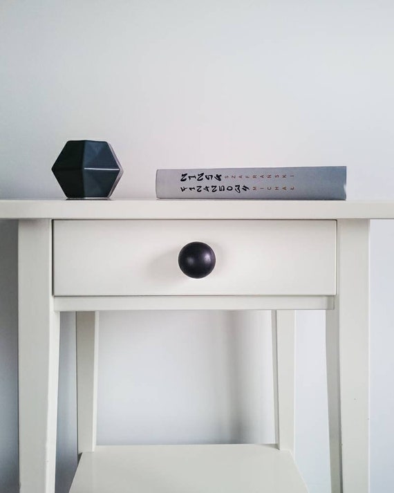 Handmade Ceramic Knob, Black Matt Round 3.5 cm, Dresser Drawer Pulls, Kitchen and Bathroom Cabinet Remodel Hardware, New Home Gift