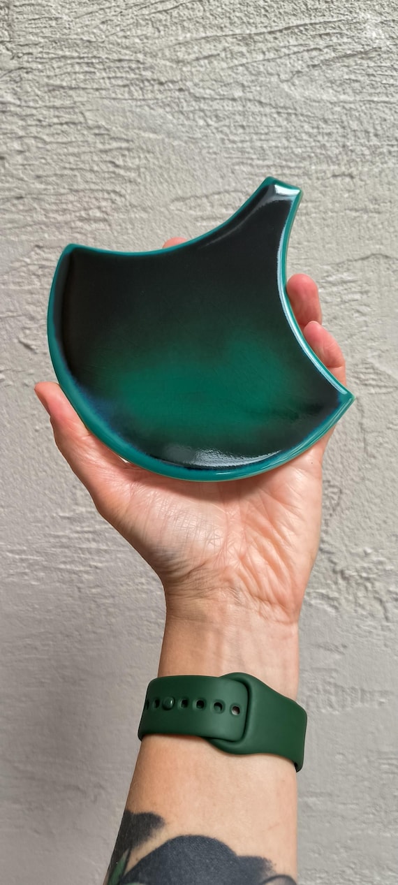 Dark Emerald Green Fish Scale Tile: Handmade Ceramic Mosaic Sample|new collection