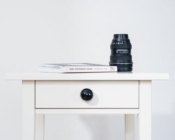 Black Glossy Round 3.5 cm Ceramic Knobs, Handmade Dresser Drawer Pulls, Kitchen and Bathroom Cabinet Remodel Hardware, New Home Gift