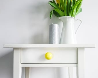 Handmade Ceramic Knob, Yellow Round 3.5 cm, Dresser Drawer Pulls, Kitchen and Bathroom Cabinet Remodel Hardware, New Home Gift