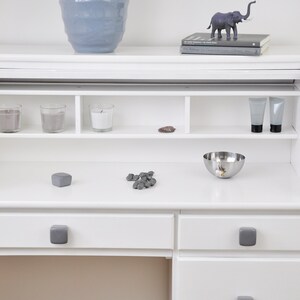 Dark Grey Cube Ceramic Knobs: Handmade Modern Decor image 2