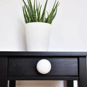 White Glossy Round 6 cm Ceramic Knobs, Handmade Dresser Drawer Pulls, Kitchen and Bathroom Cabinet Remodel Hardware, New Home Gift