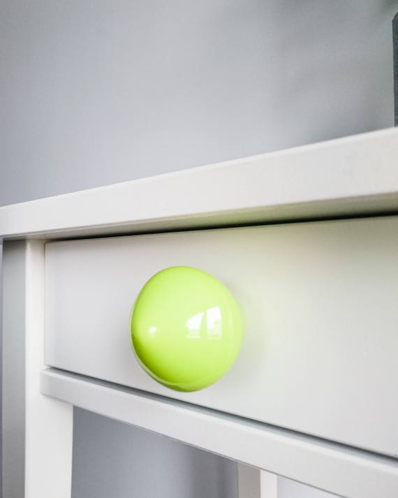 Green  Lime Little Top Ceramic Knobs, Handmade Dresser Drawer Pulls, Kitchen and Bathroom Cabinet Remodel Hardware, New Home Gift