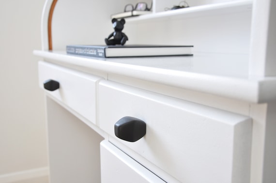 Handmade Ceramic Knob, Black matt Diamond, Dresser Drawer Pulls, Kitchen and Bathroom Cabinet Remodel Hardware, New Home Gift