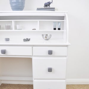 Dark Grey Cube Ceramic Knobs: Handmade Modern Decor image 3