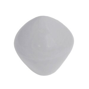 May include: A smooth, light blue, oval-shaped gemstone.