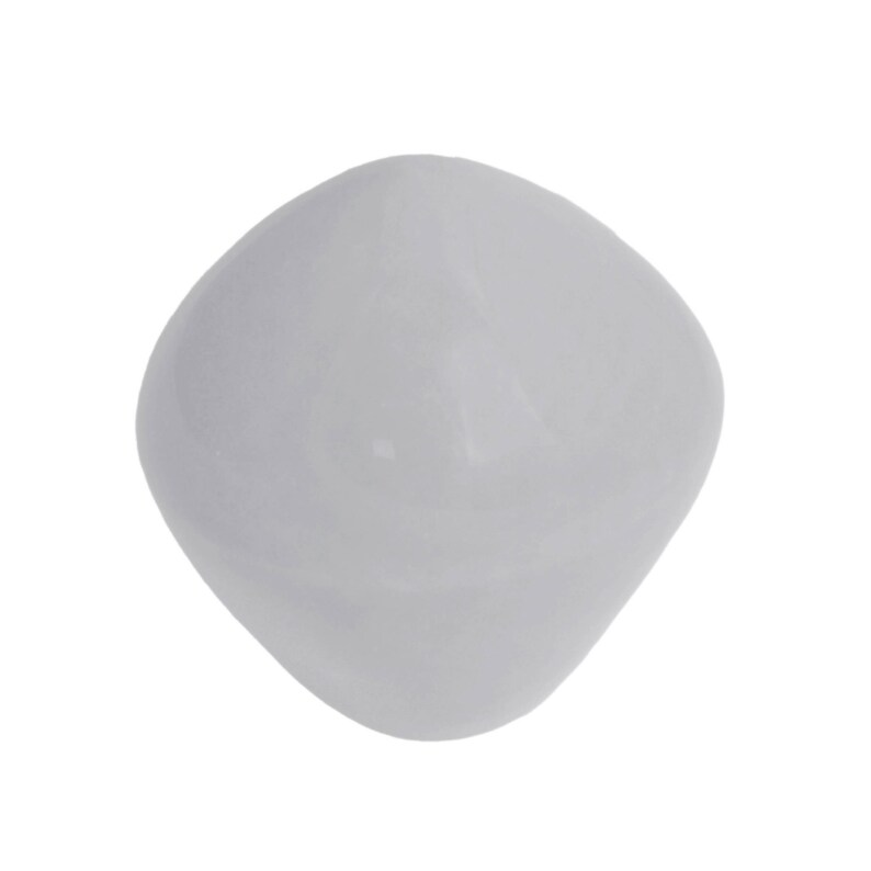 May include: A smooth, light blue, oval-shaped gemstone.