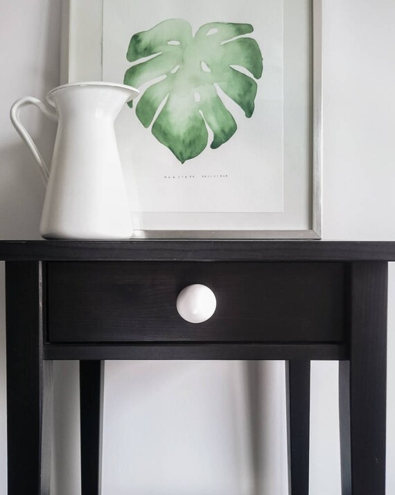 White Matt Round 3.5 cm Ceramic Knobs, Handmade Dresser Drawer Pulls, Kitchen and Bathroom Cabinet Remodel Hardware, New Home Gift