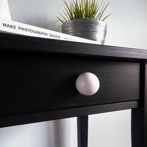 White Glossy Round 3.5 cm Ceramic Knobs, Handmade Dresser Drawer Pulls, Kitchen and Bathroom Cabinet Remodel Hardware, New Home Gift