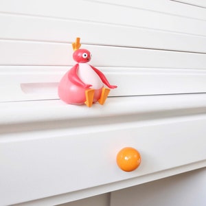 Handmade Orange Ceramic Knobs 3.5 cm – Round Drawer Pulls, Cabinet Handles for Kitchen Bathroom Furniture, Home Remodel Hardware