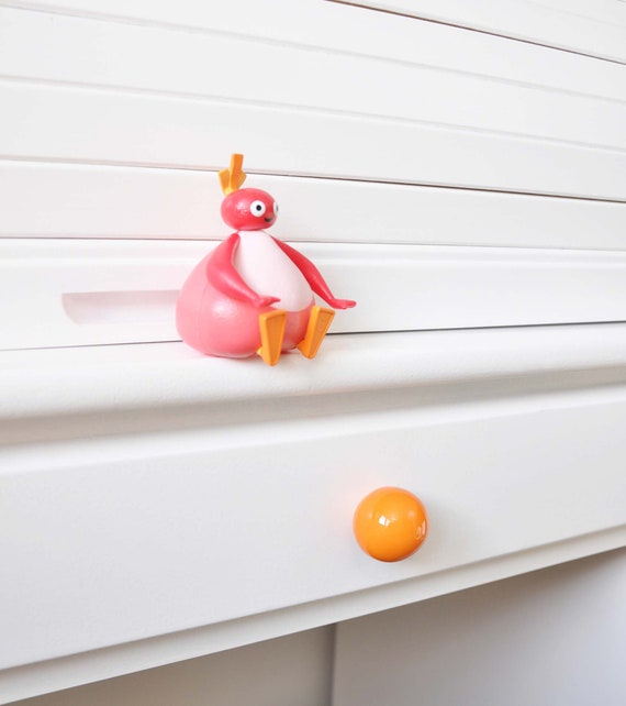 Handmade Orange Ceramic Knobs 3.5 cm – Round Drawer Pulls, Cabinet Handles for Kitchen Bathroom Furniture, Home Remodel Hardware