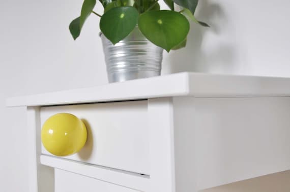 Yellow Round 6 cm Ceramic Knobs, Handmade Dresser Drawer Pulls, Kitchen and Bathroom Cabinet Remodel Hardware, New Home Gift