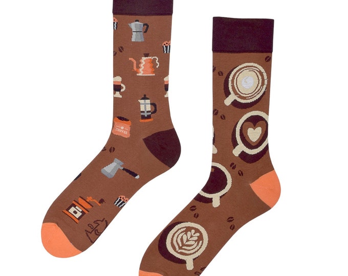 Coffee Lover socks, colourful, mismatched, funny, bold, sports, animals, food, hobbies