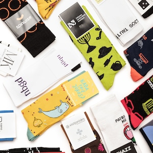 Fully custom design socks, Souvenirs, Brand socks, Company gifts, Personalized Socks, Knitted not printed