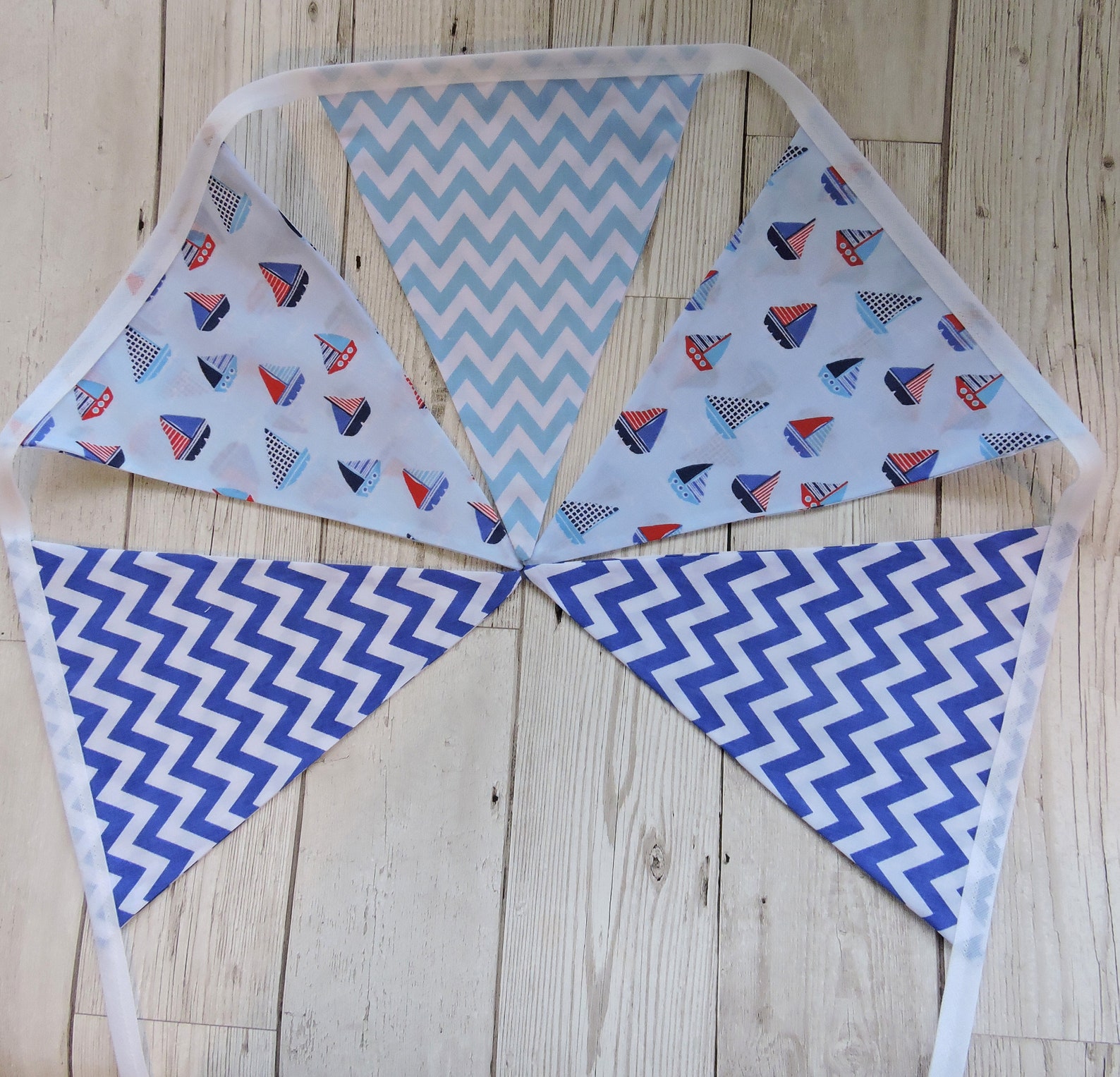 Sailing boat bunting flags zig zag flags nautical decor Etsy
