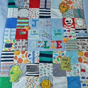 Keepsake Quilt Made From Baby Clothes SINGLE BED SIZED Memory Blanket Patchwork Quilt Baby Clothes Quilt First Birthday Gift Etsy Canada