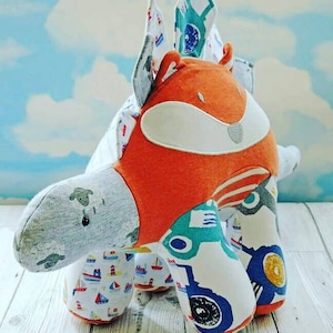 Keepsake Dinosaur Stegosaurus, made from baby clothes