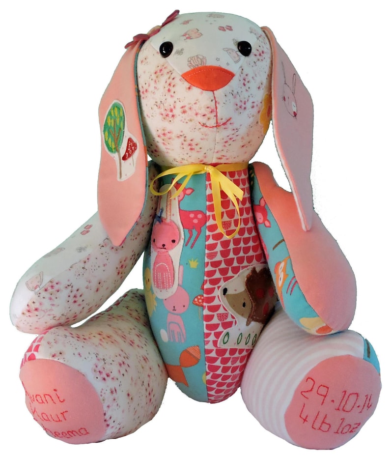 Rabbit Keepsake Made From Baby Clothes Keepsake Rabbit Baby Etsy