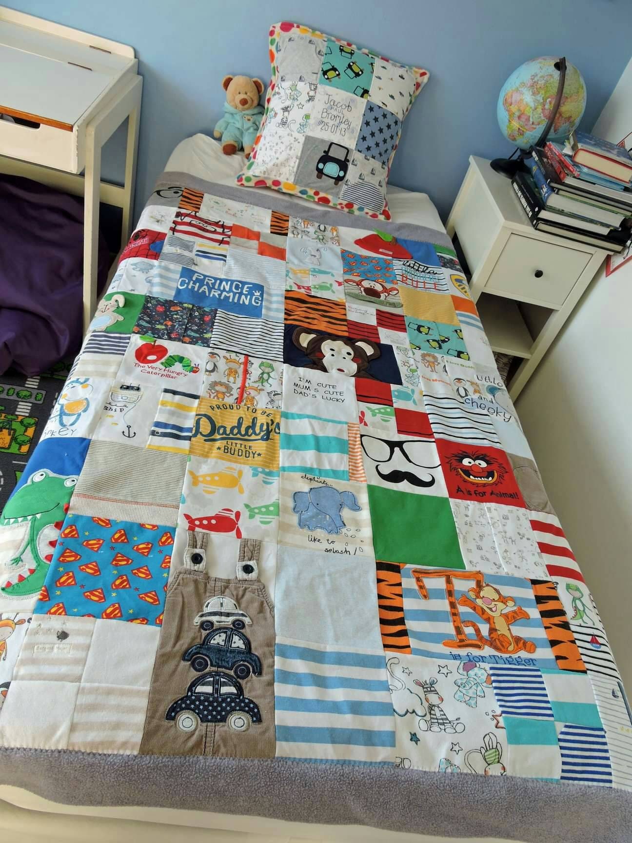 Keepsake Blanket made from baby clothes single bed blanket patchwork baby clothes blanket memory quilt keepsake quilt first birthday