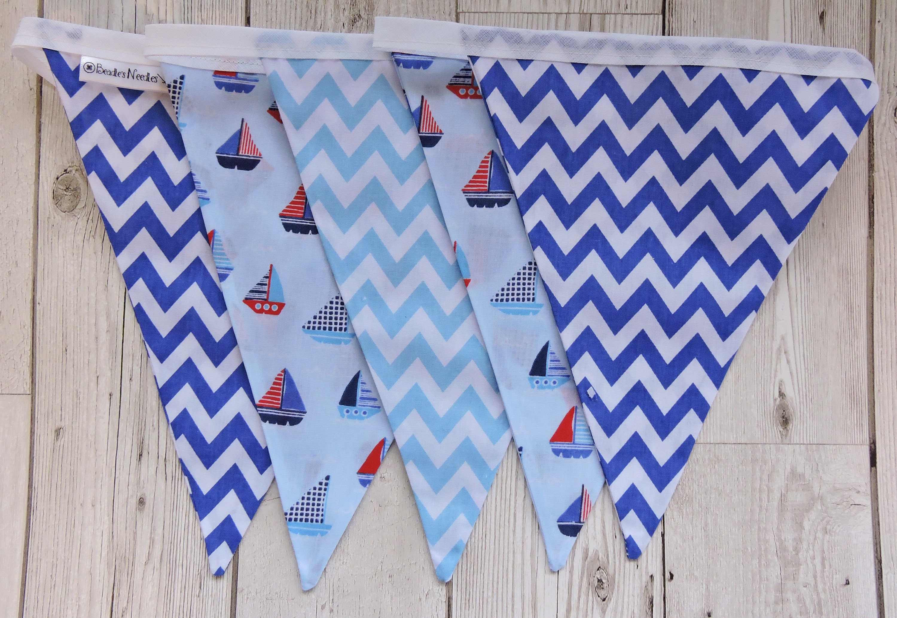Sailing boat bunting flags zig zag flags nautical decor Etsy